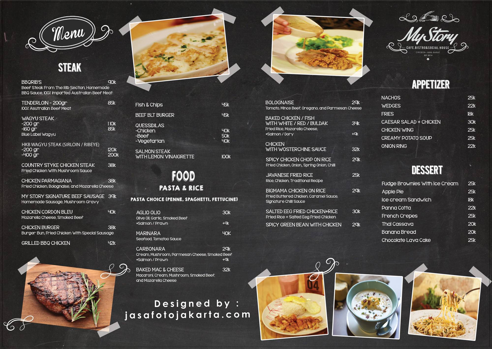Food menu design Jakarta – Jasa Fotografi di Jakarta